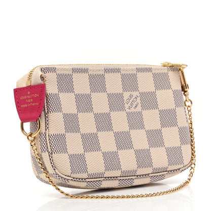 Louis Vuitton Damier Azur 2021 Christmas Animation Hollywood Mini Pochette Accessories Fuchsia 3 of 8