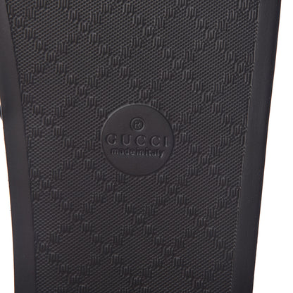 Gucci X SEGA Supreme Canvas GUCCY Stars Mens Slide Sandals 10 Black Gold 6 of 8