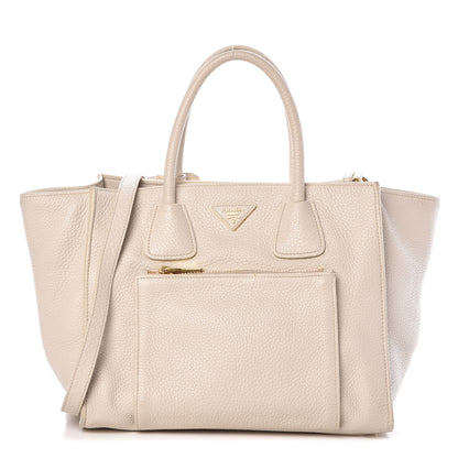 Prada Vitello Daino Shopping Tote White 1 of 20