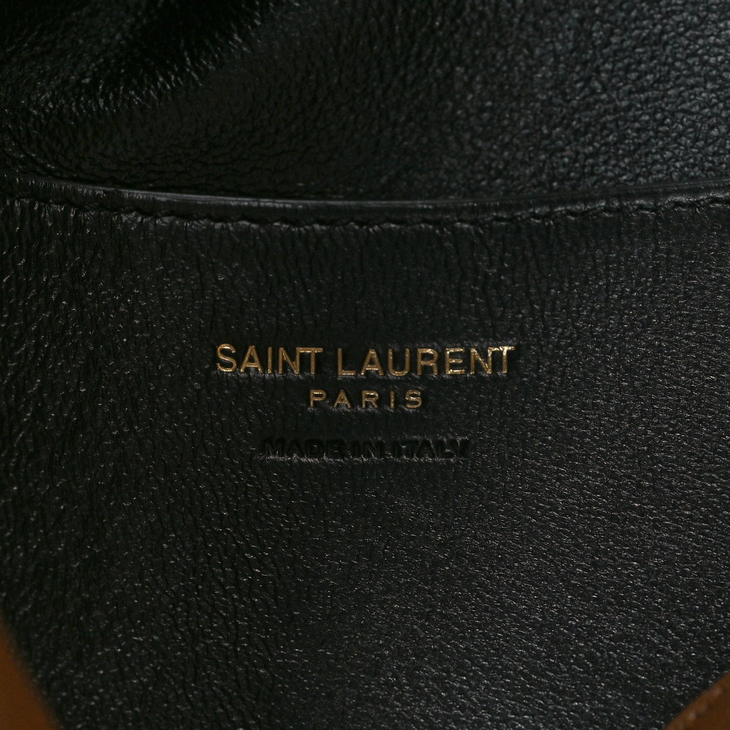Suede Large Cassandre Pouch On Chain Caramel Cognac