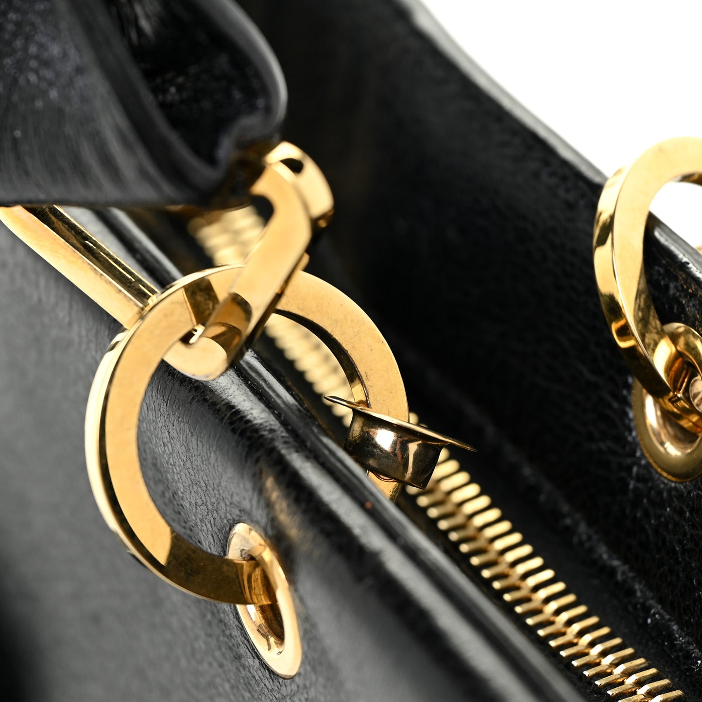 Textured Calfskin Satchel Black