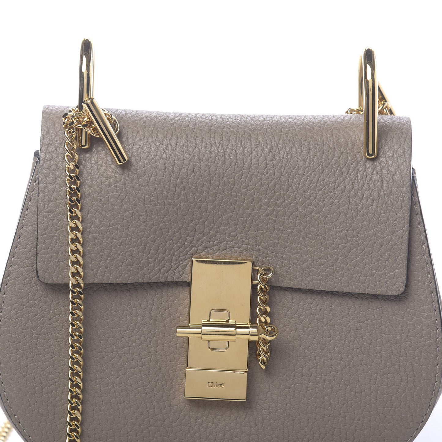 Grained Lambskin Mini Drew Shoulder Bag Motty Grey