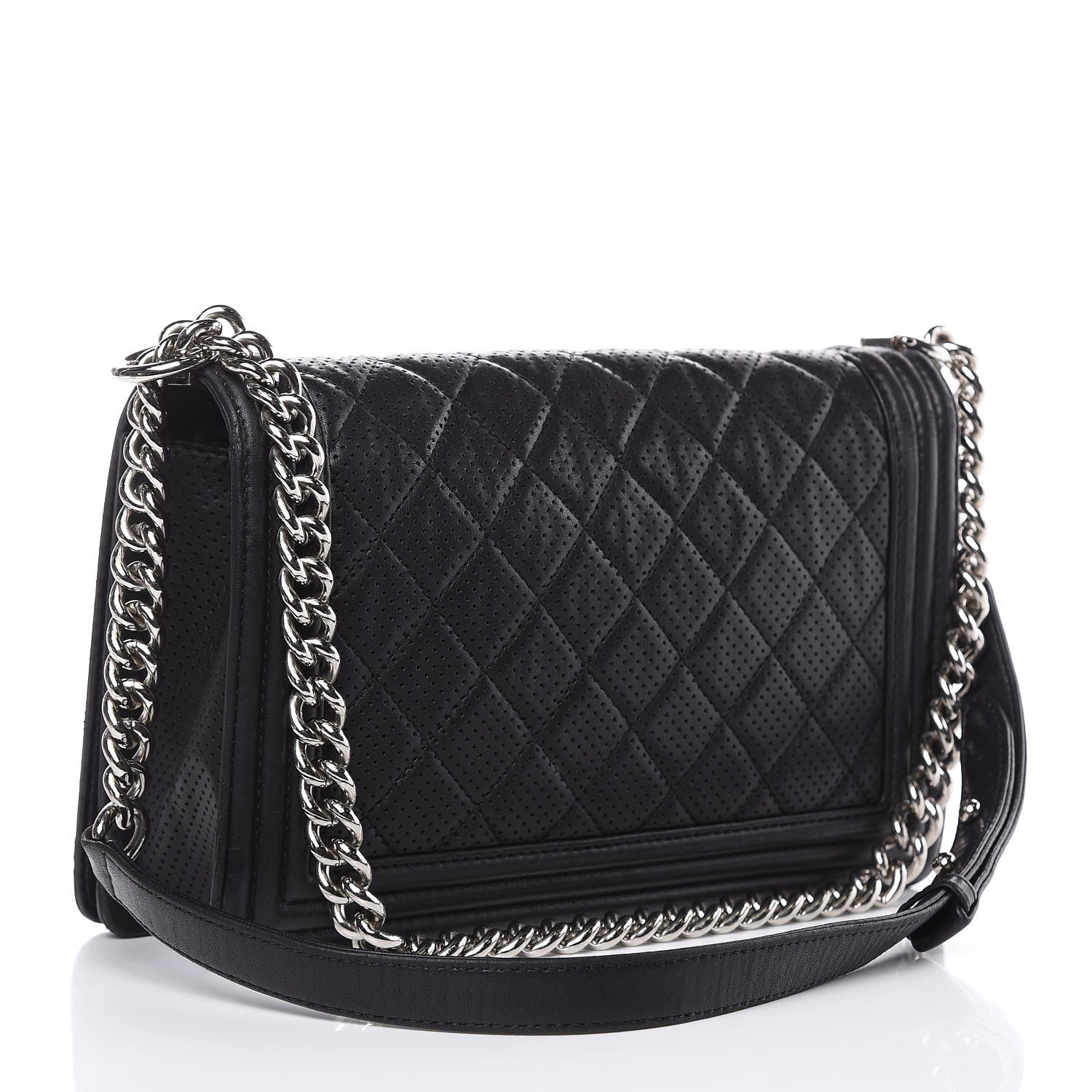 Chanel Perforated Lambskin Quilted New Medium Boy Flap Black 3 of 24