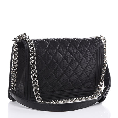 Chanel Perforated Lambskin Quilted New Medium Boy Flap Black 3 of 24