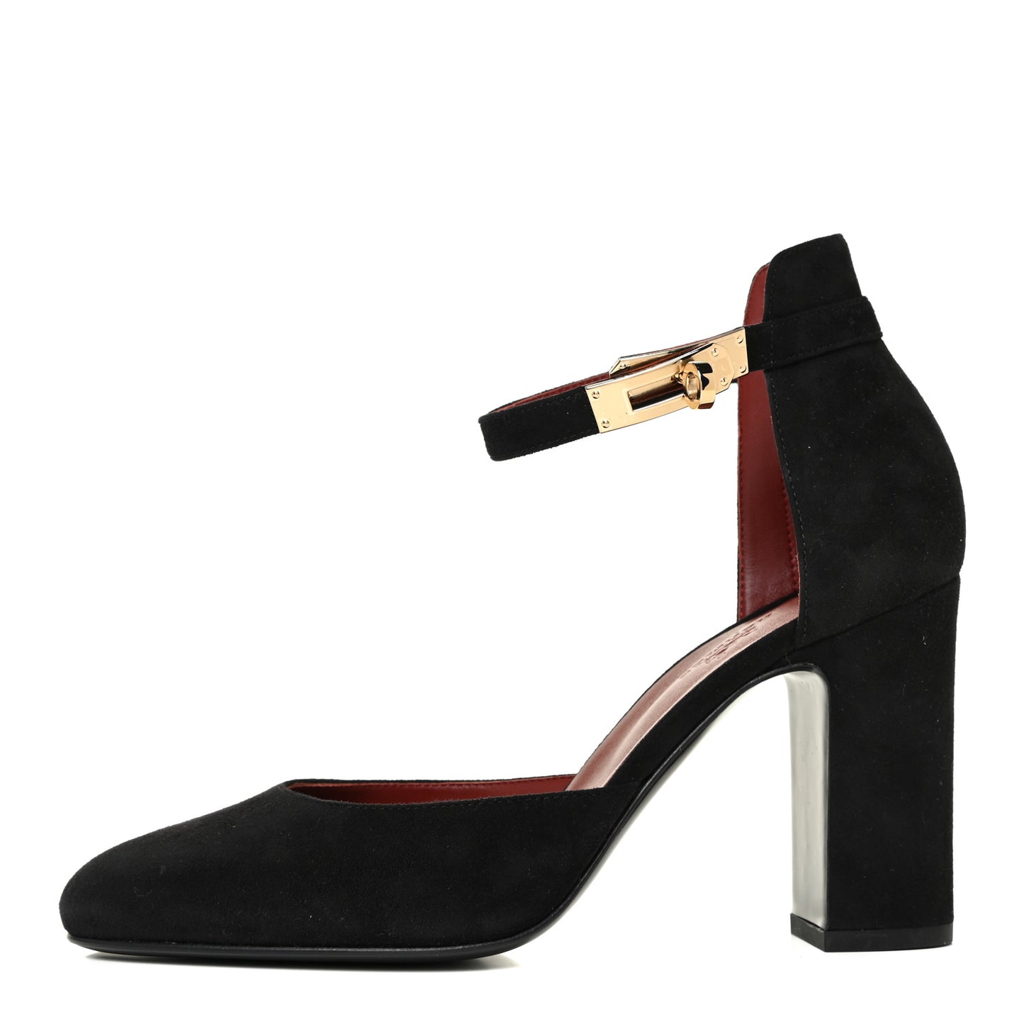 Suede Goatskin Baby 90 Pump 38 Black
