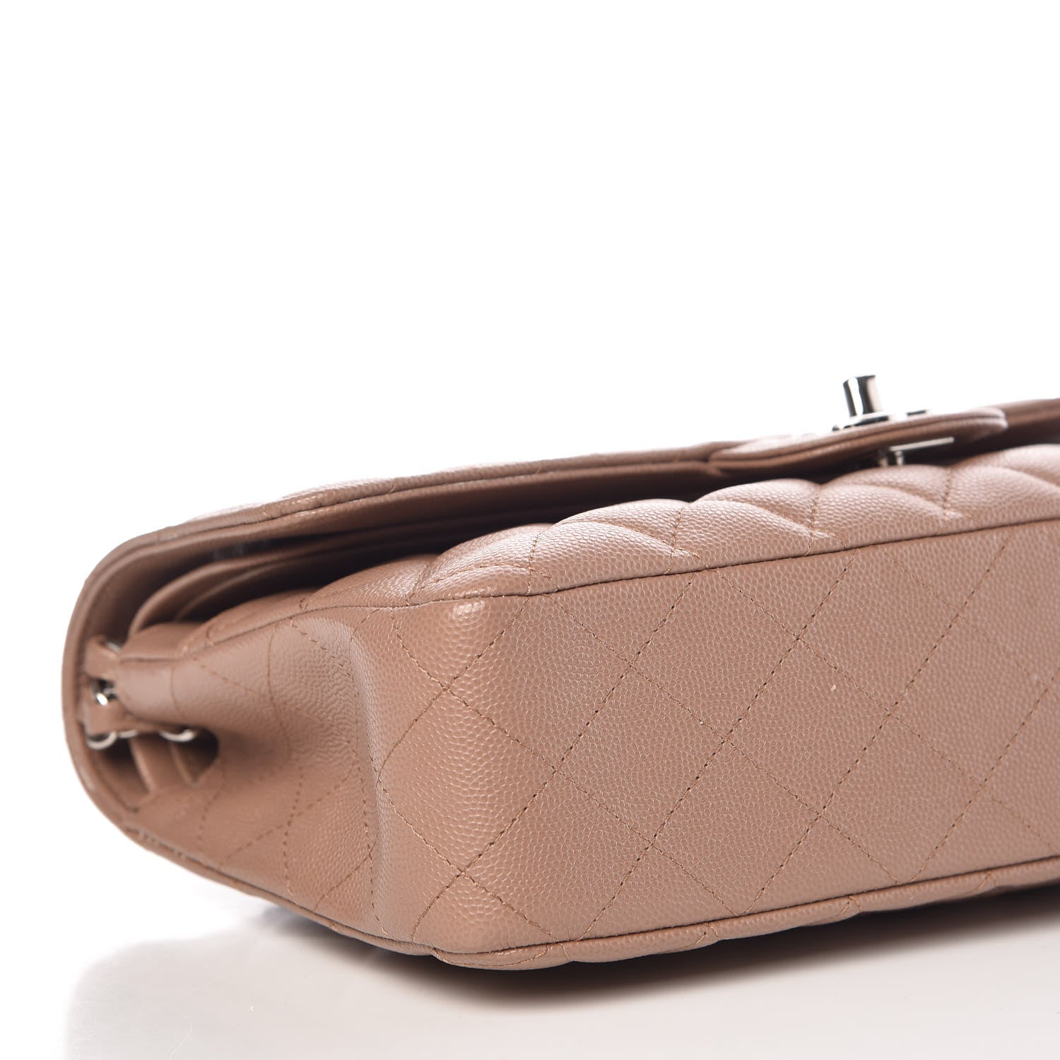 Chanel Caviar Quilted Medium Double Flap Dark Beige 8 of 13