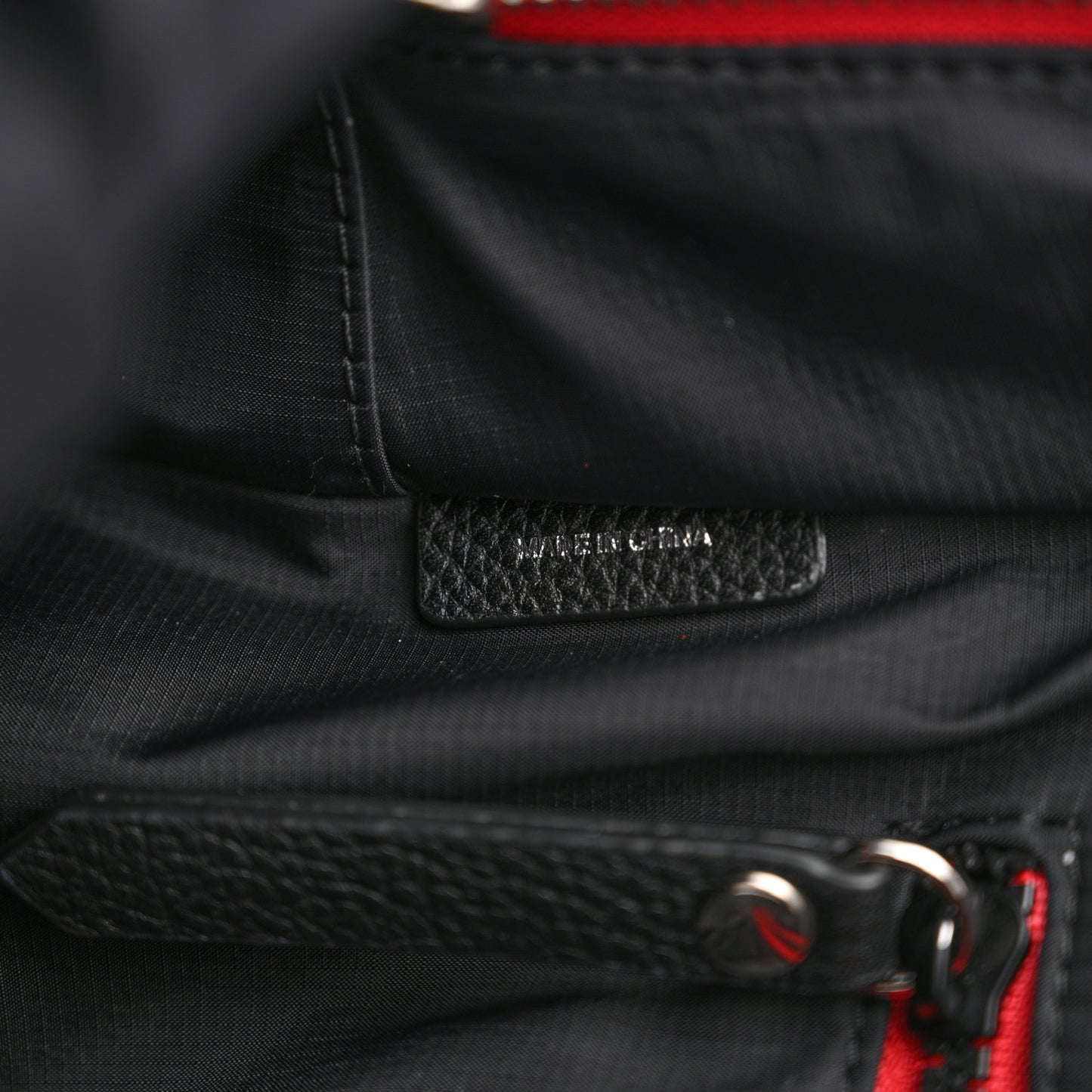 Nylon Medium Logo Backpack Black
