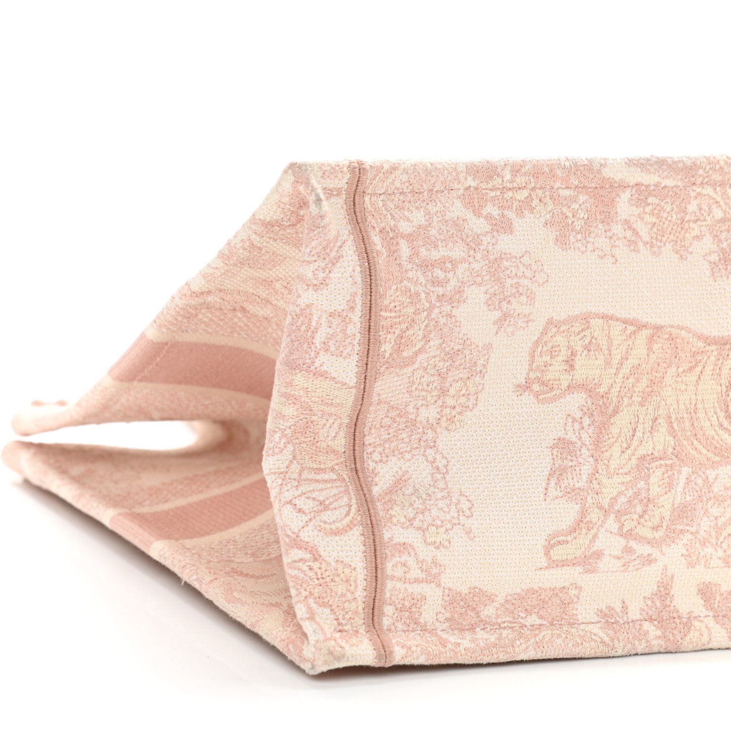 Christian Dior Canvas Embroidered Medium Dioriviera Toile De Jouy Book Tote Rose 9 of 14
