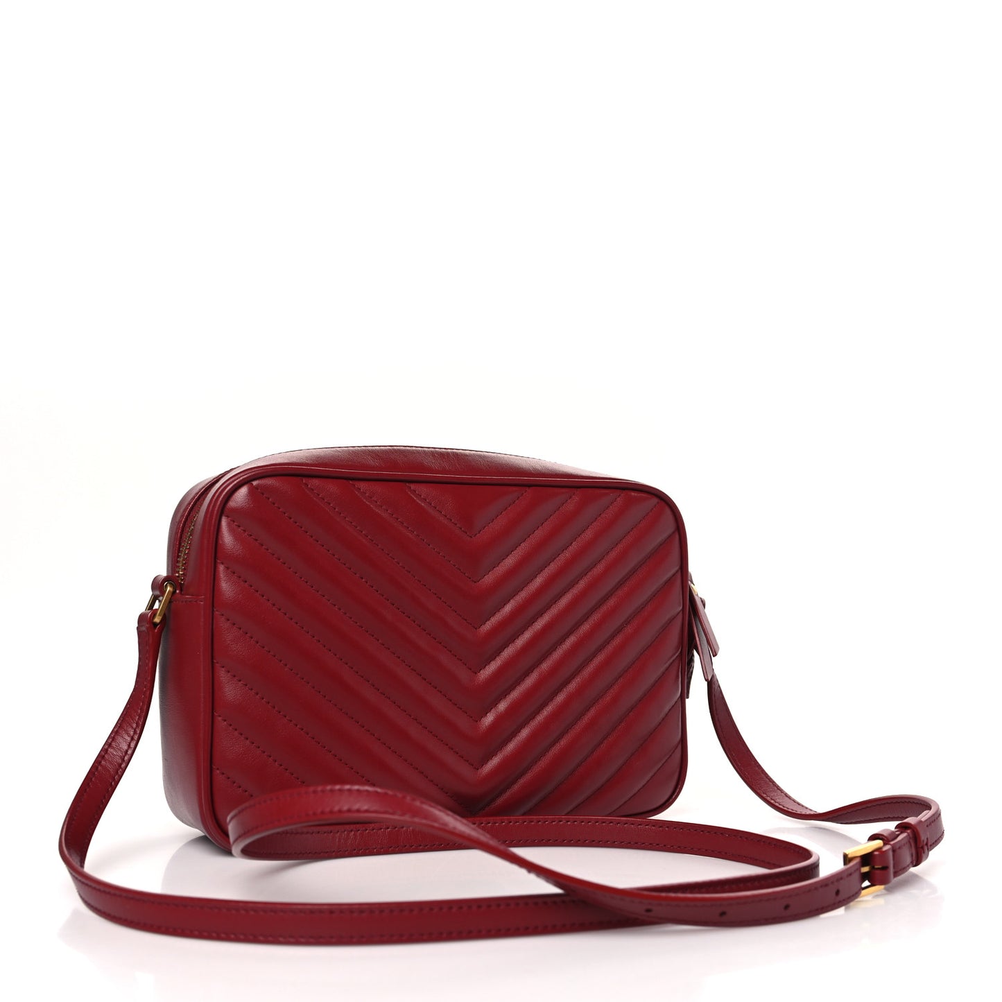 Calfskin Matelasse Monogram Lou Camera Bag Opyum Red
