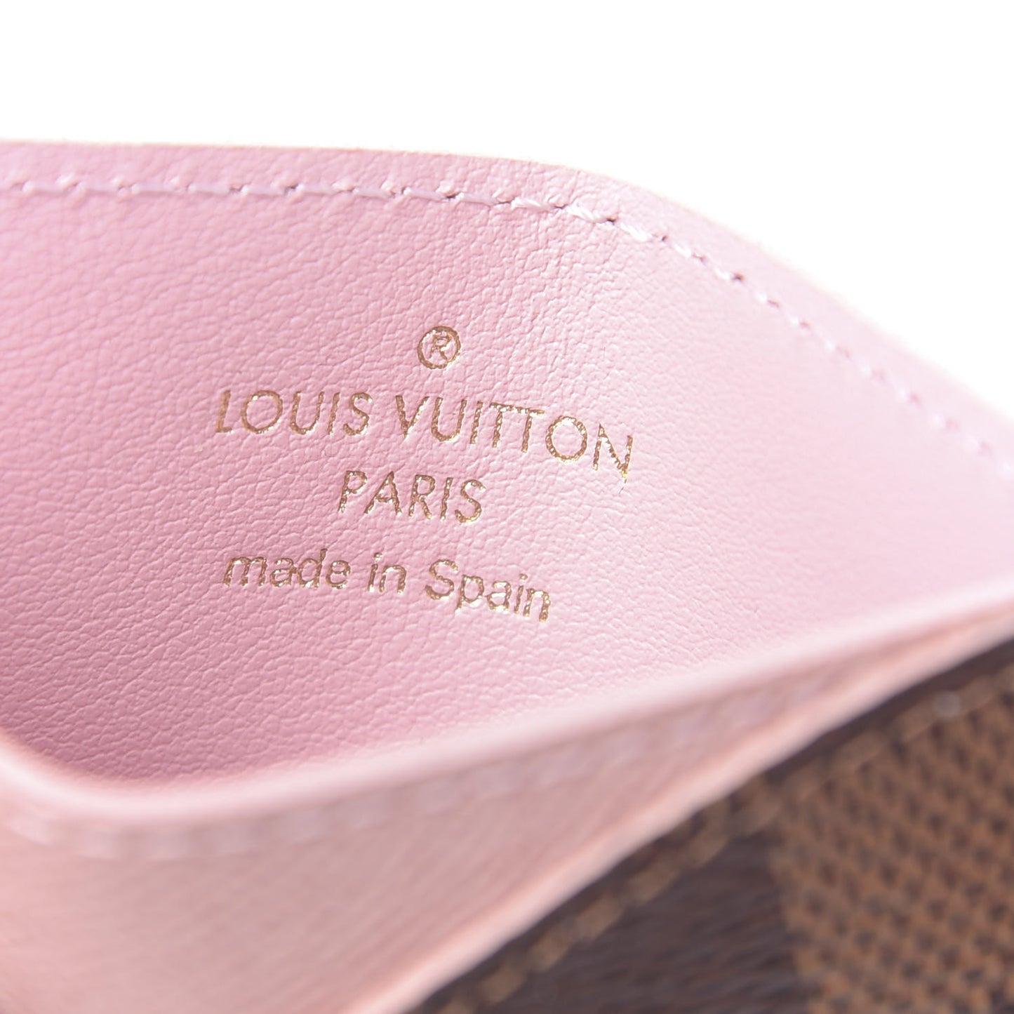 Damier Ebene Caissa Card Holder Rose Ballerine
