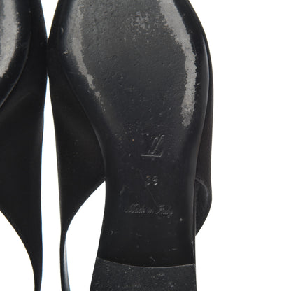 Louis Vuitton Satin Crystal Madeleine Slingback Ballerina Flats 38 Black 7 of 9
