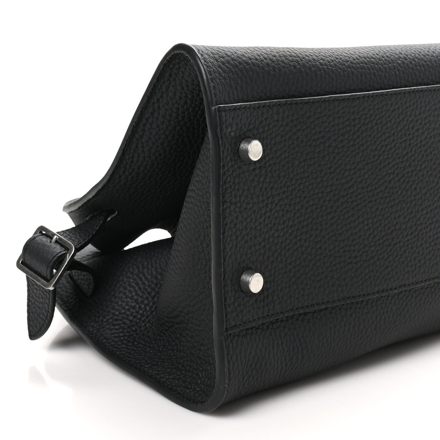Grained Calfskin Margaux Shoulder 12 Black