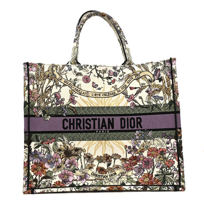 Christian Dior Canvas Embroidered Large 4 Saisons Hiver Soleil Book Tote  Lilac Multicolor 1 of 16