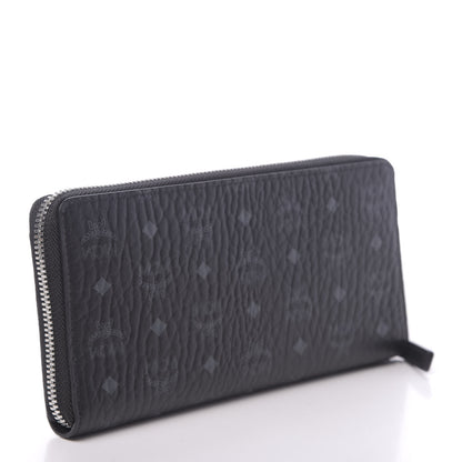 MCM Visetos Large Zip Around Wallet Black 3 of 8