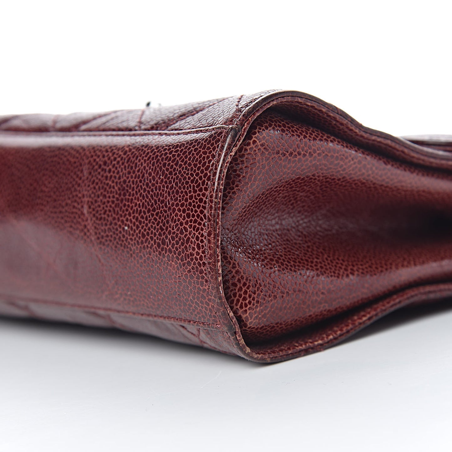 Crumpled Grained Calfskin Medium CC Crave Flap Bordeaux