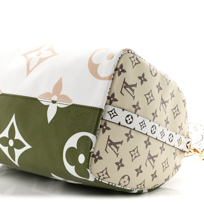 Louis Vuitton Monogram Giant Speedy Bandouliere 30 Kaki Beige 9 of 9