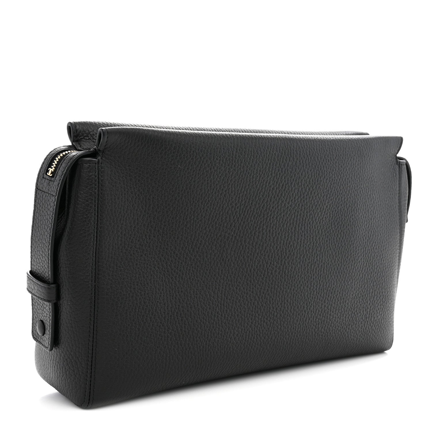 Chanel Grained Calfskin Large Zippered Pouch Black 3 of 10
