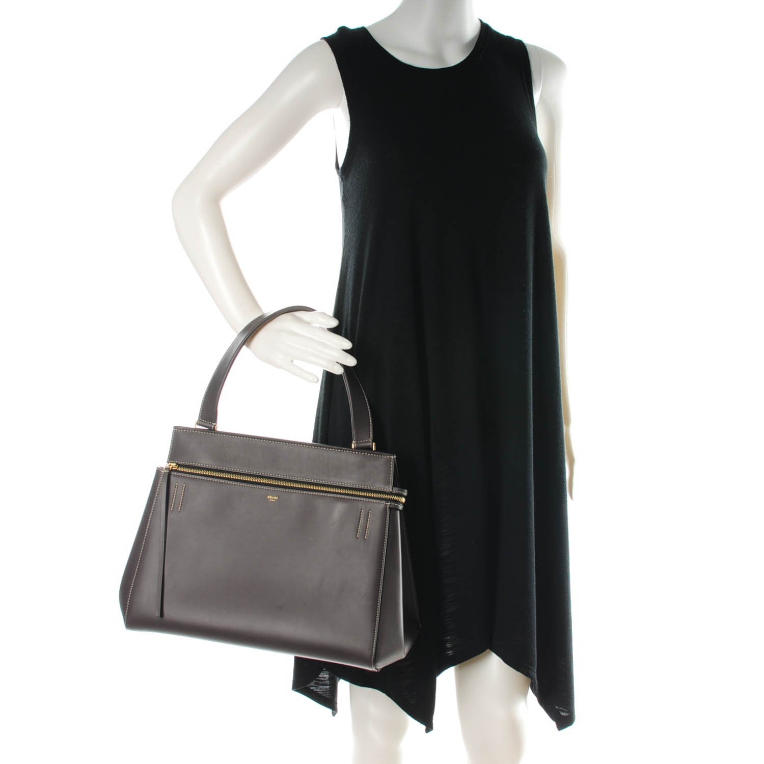 Celine Smooth Calfskin Medium Edge Shoulder Bag Grey 2 of 8