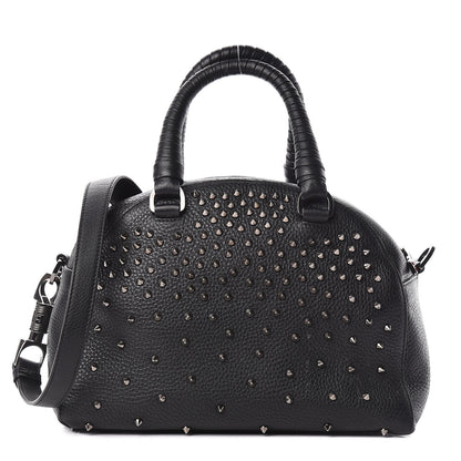 Christian Louboutin Grained Calfskin Studded Satchel Black 1 of 17