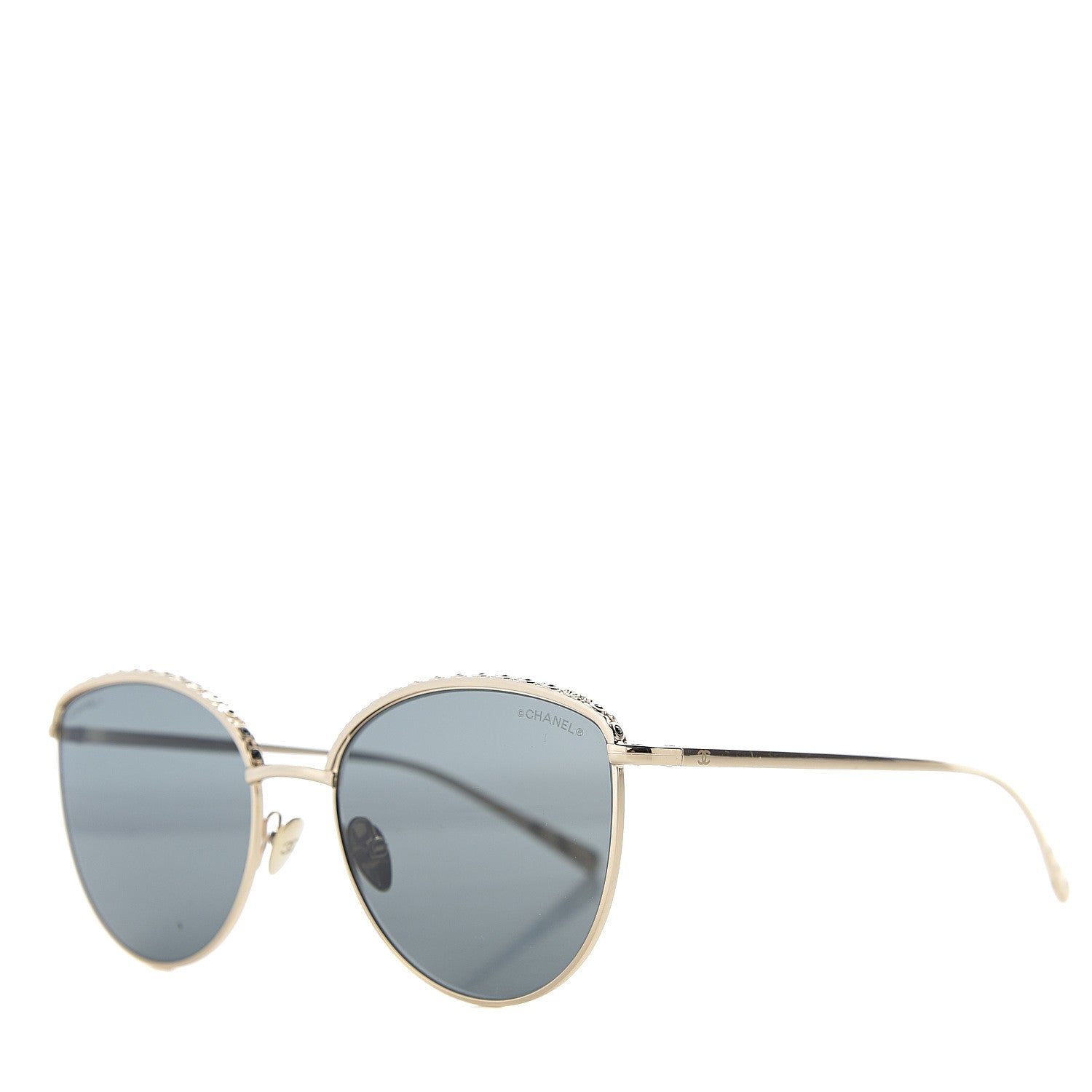 Chanel Metal Crystal Sunglasses 4258-B Gold 1 of 7