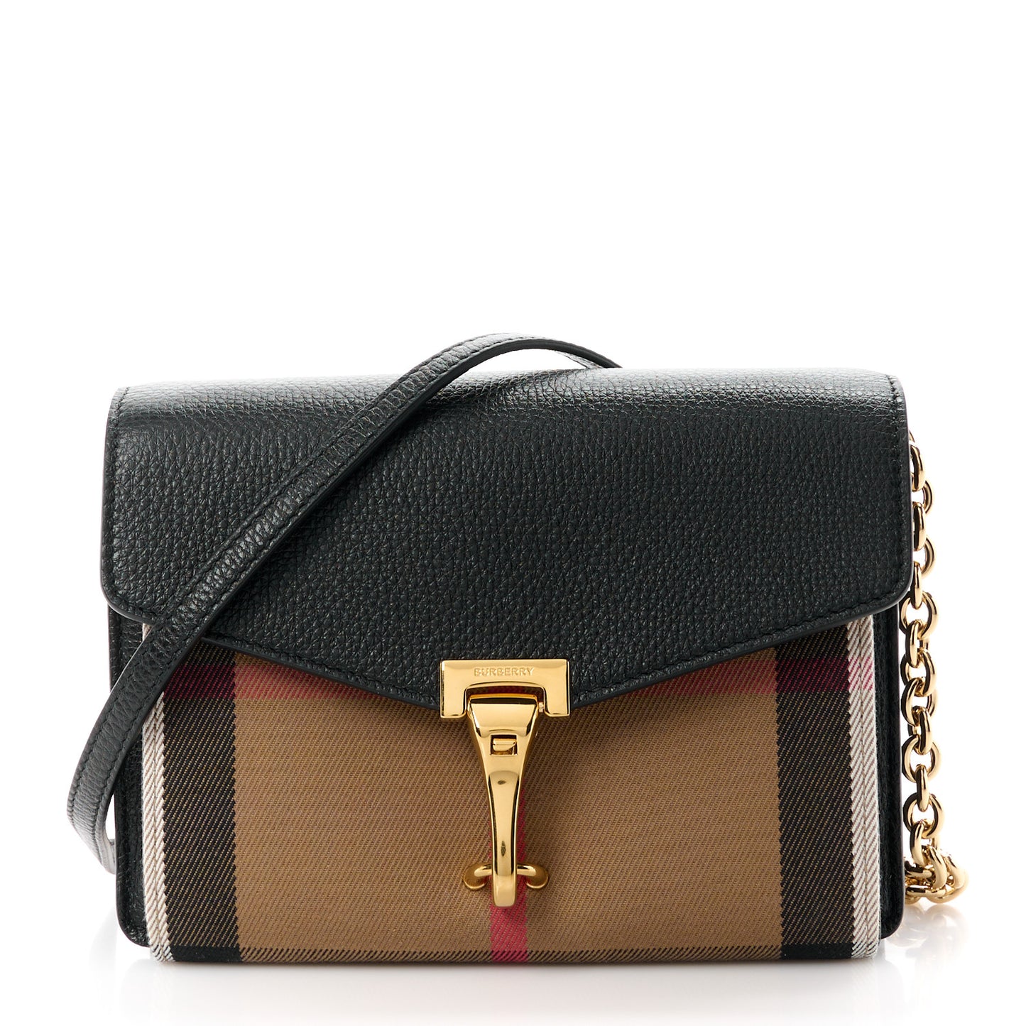 Derby Calfskin House Check Baby Macken Crossbody Bag Black