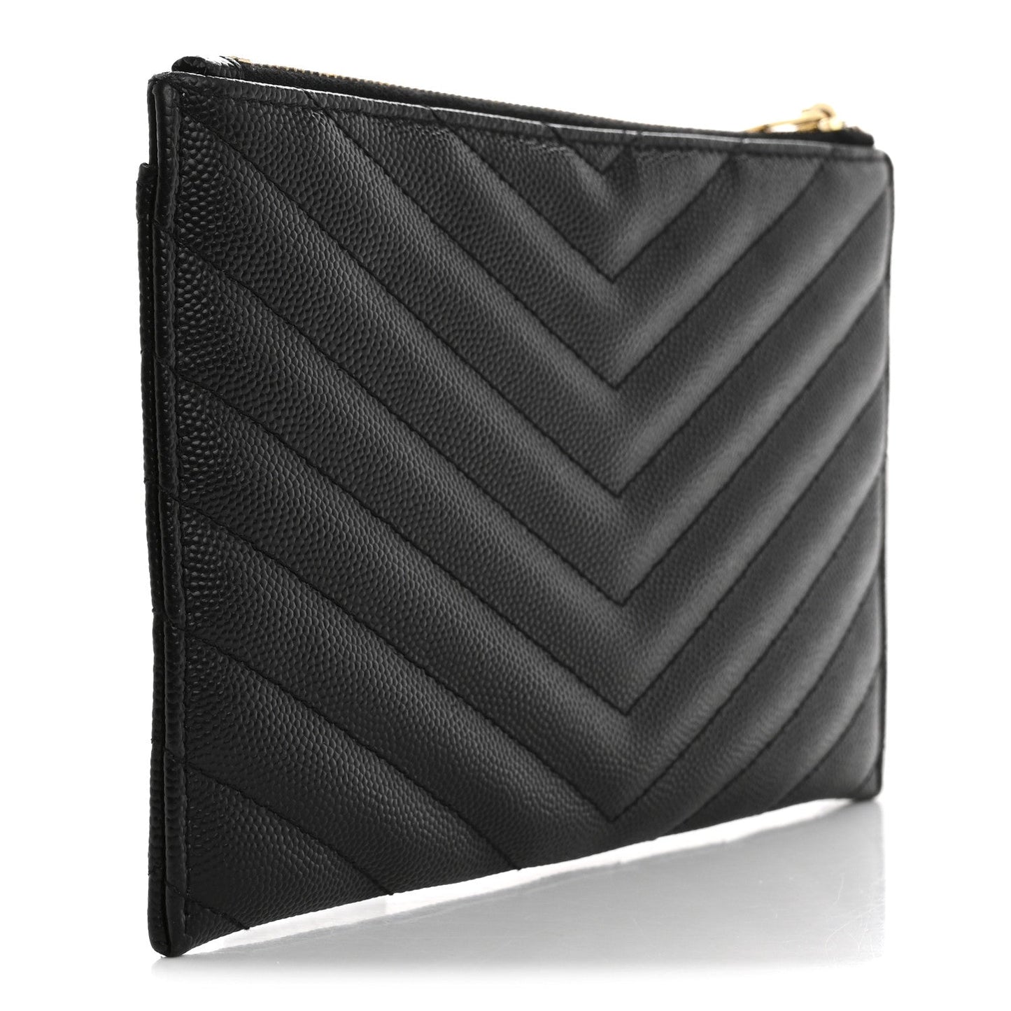 Grain De Poudre Chevron Monogram Bill Pouch Black