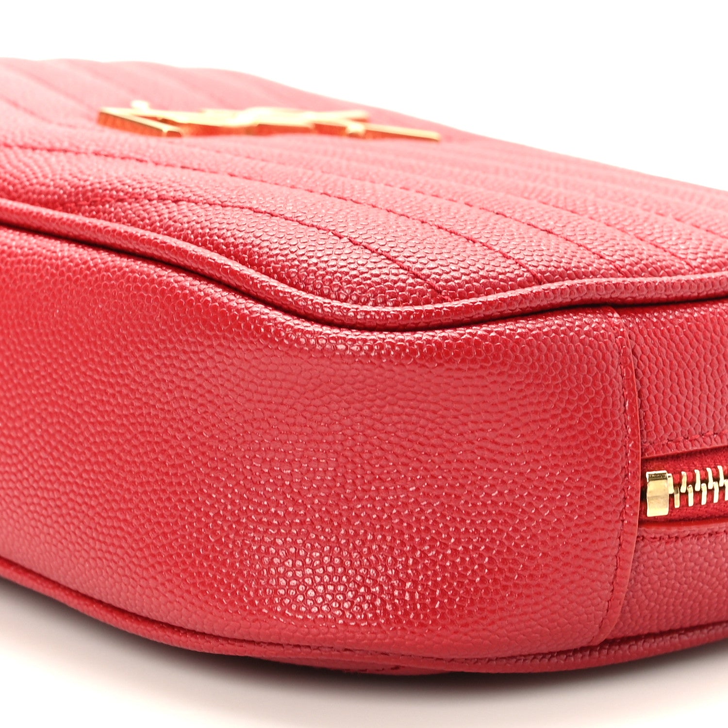 Saint Laurent Grain De Poudre Matelasse Monogram Mini Lou Camera Bag Eros Red 9 of 10