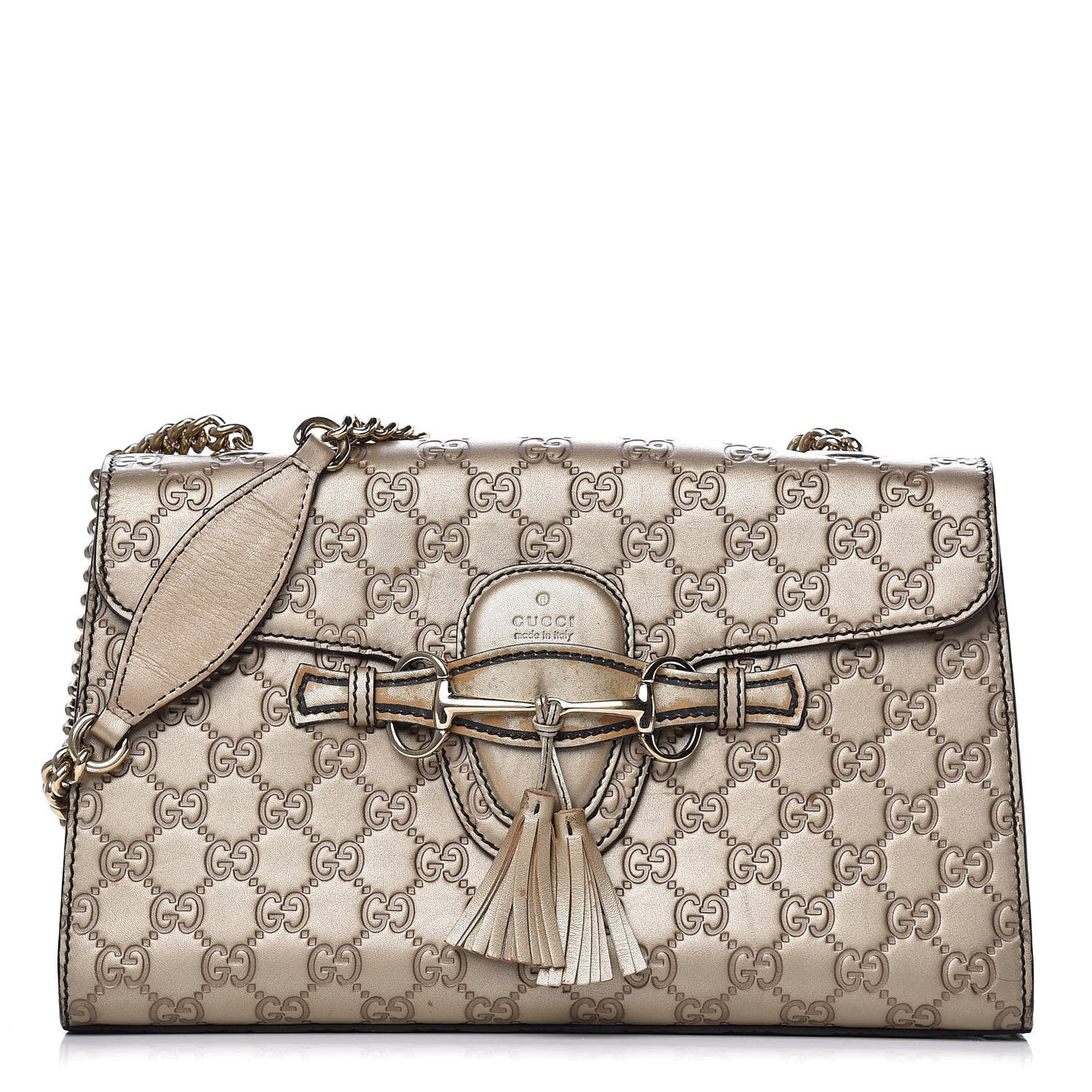 GG Shine Guccissima Medium Emily Chain Shoulder Bag Gold
