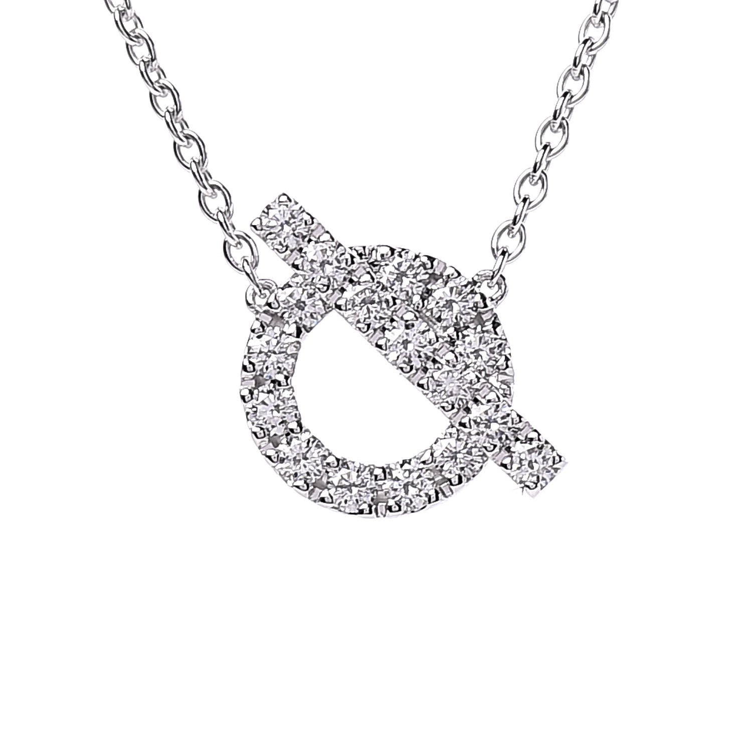 Hermes 18K White Gold Diamond Finesse Pendant Necklace 4 of 7