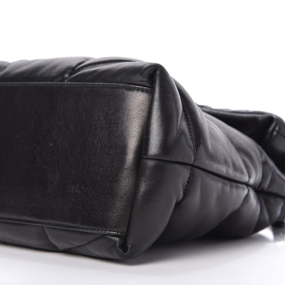 Saint Laurent Lambskin Quilted Medium Loulou Puffer Monogram Chain Satchel Black 7 of 10