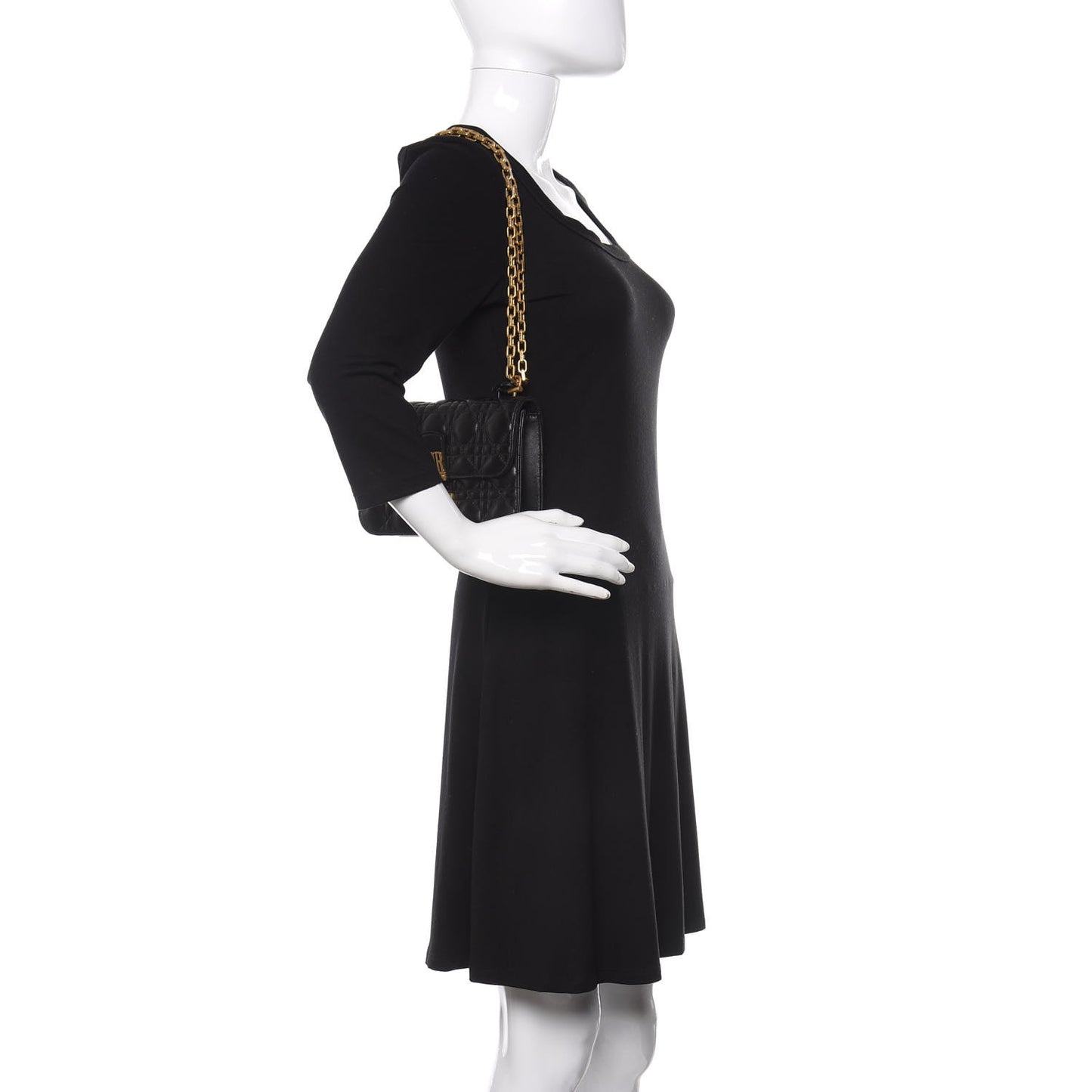 Lambskin Cannage Small Dioraddict Flap Bag Black