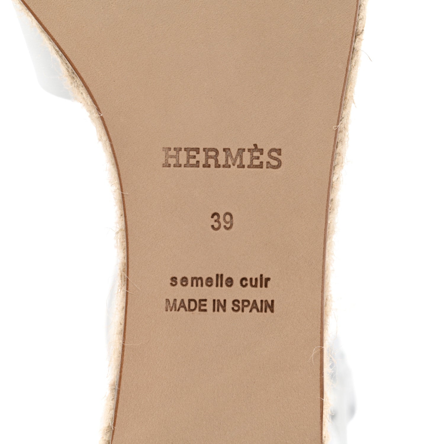 Hermes Goatskin Elda Espadrille Wedge Sandals 39 White 6 of 9