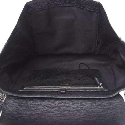 3.1 Phillip Lim 3.1 Textured Calfskin Denim Medium Pashli Satchel Black 4 of 8