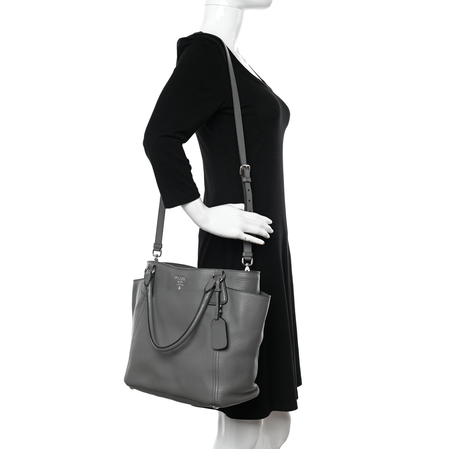 Vitello Daino Side Pocket Tote Marmo