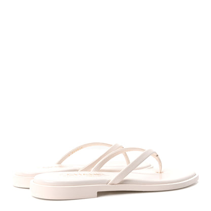 Chanel Goatskin CC Times Square Thong Sandals 38 White 5 of 10