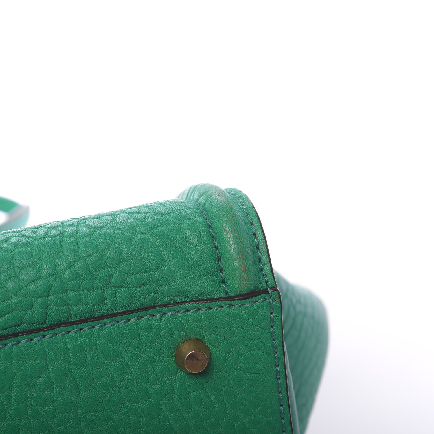 MCM Calfskin Small Kathy Tote Green 13 of 14