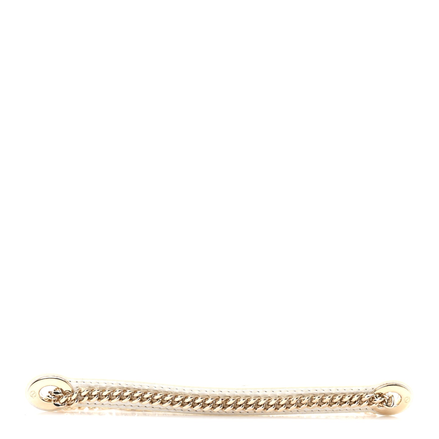 Metallic Lizard Mini Lady Dior Chain Shoulder Strap White