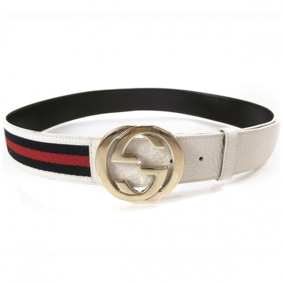 Leather Web GG Belt 36