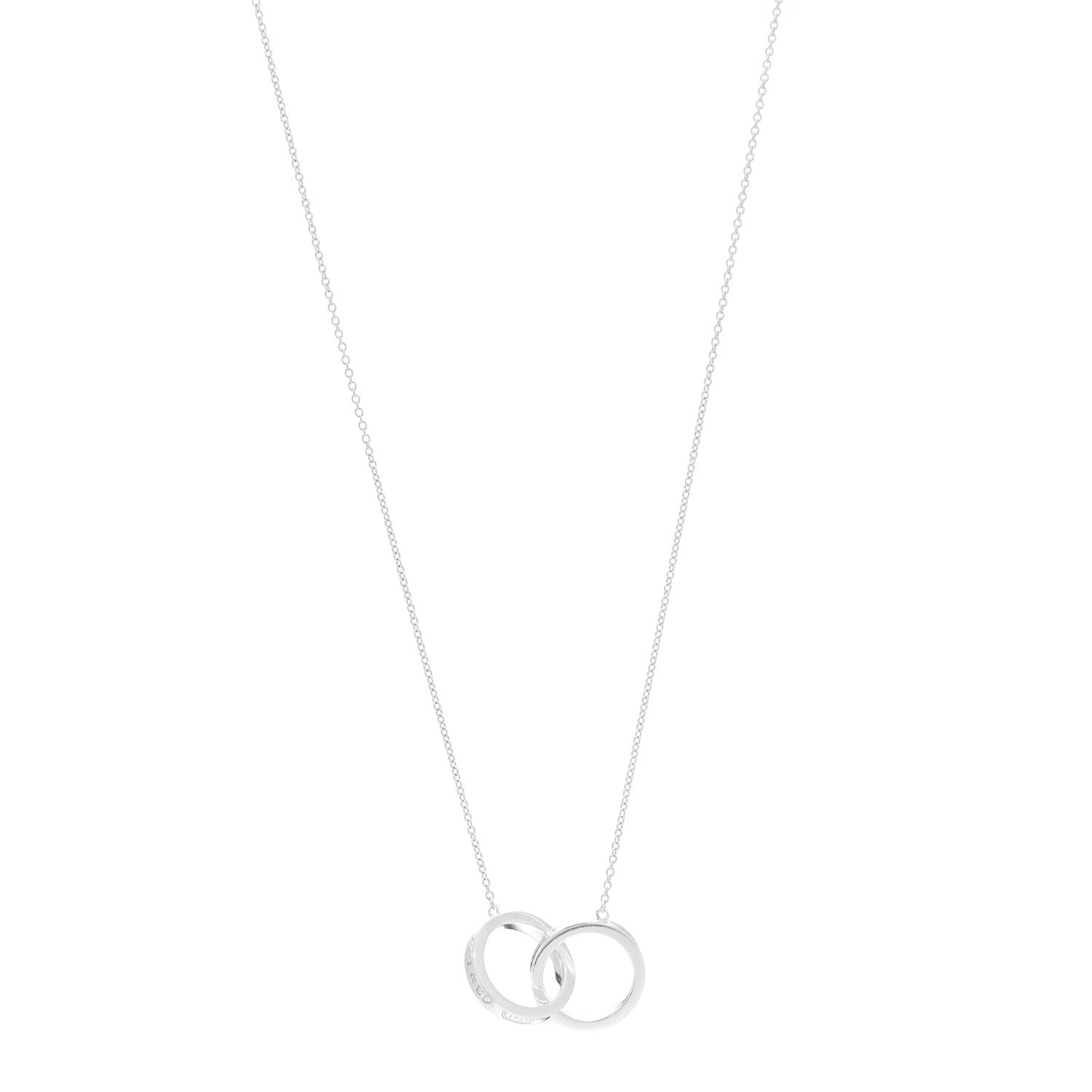 Tiffany Sterling Silver 1837 Interlocking Circles Pendant Necklace 1 of 6