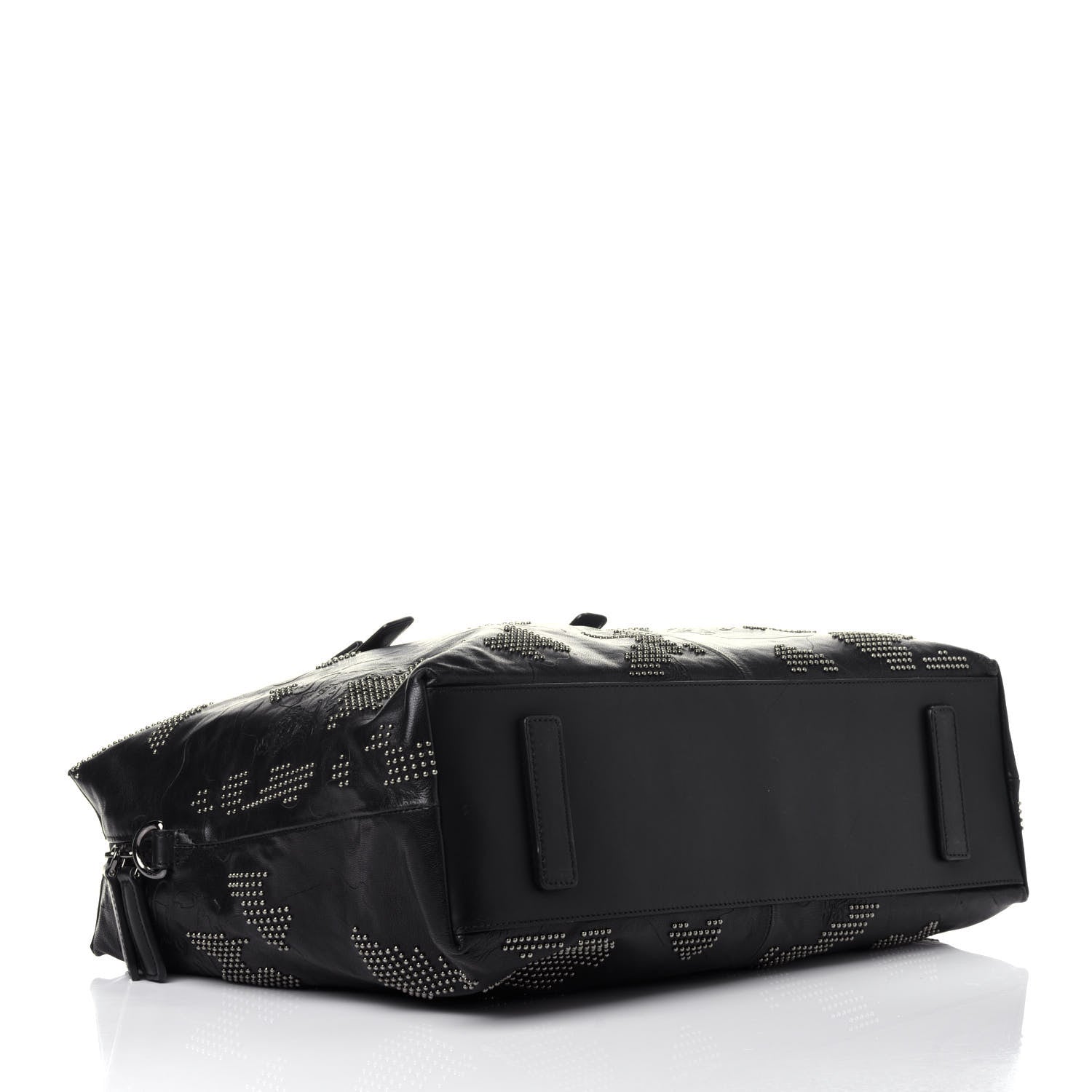 MCM Smooth Calfskin Camo Studded Weekender Bag Black 4 of 11