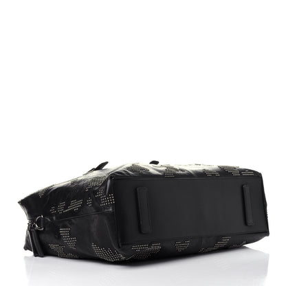 MCM Smooth Calfskin Camo Studded Weekender Bag Black 4 of 11