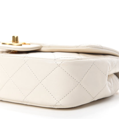 Chanel Calfskin Quilted Mini Crystal Pearls Rectangular Flap White 7 of 10