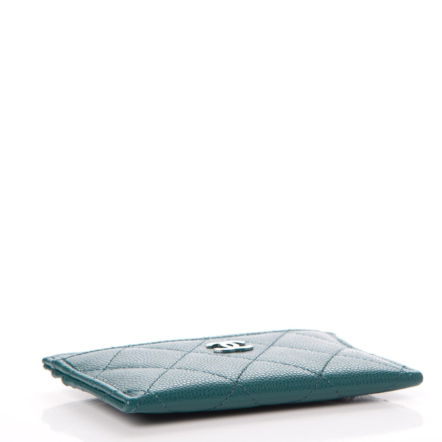 Chanel Caviar Quilted Card Holder Dark Turquoise 4 of 9