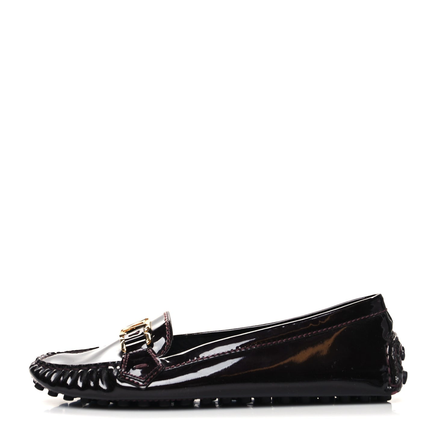 Patent Calfskin Oxford Loafers 41 Amarante