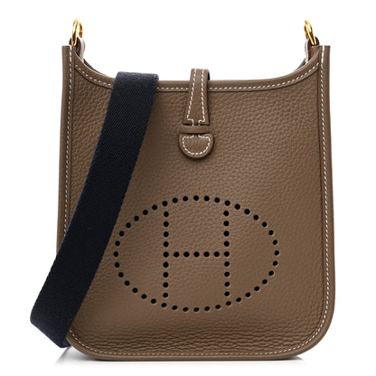 Hermes Taurillon Clemence Amazone Evelyne TPM Etoupe Bleu Indigo 1 of 11