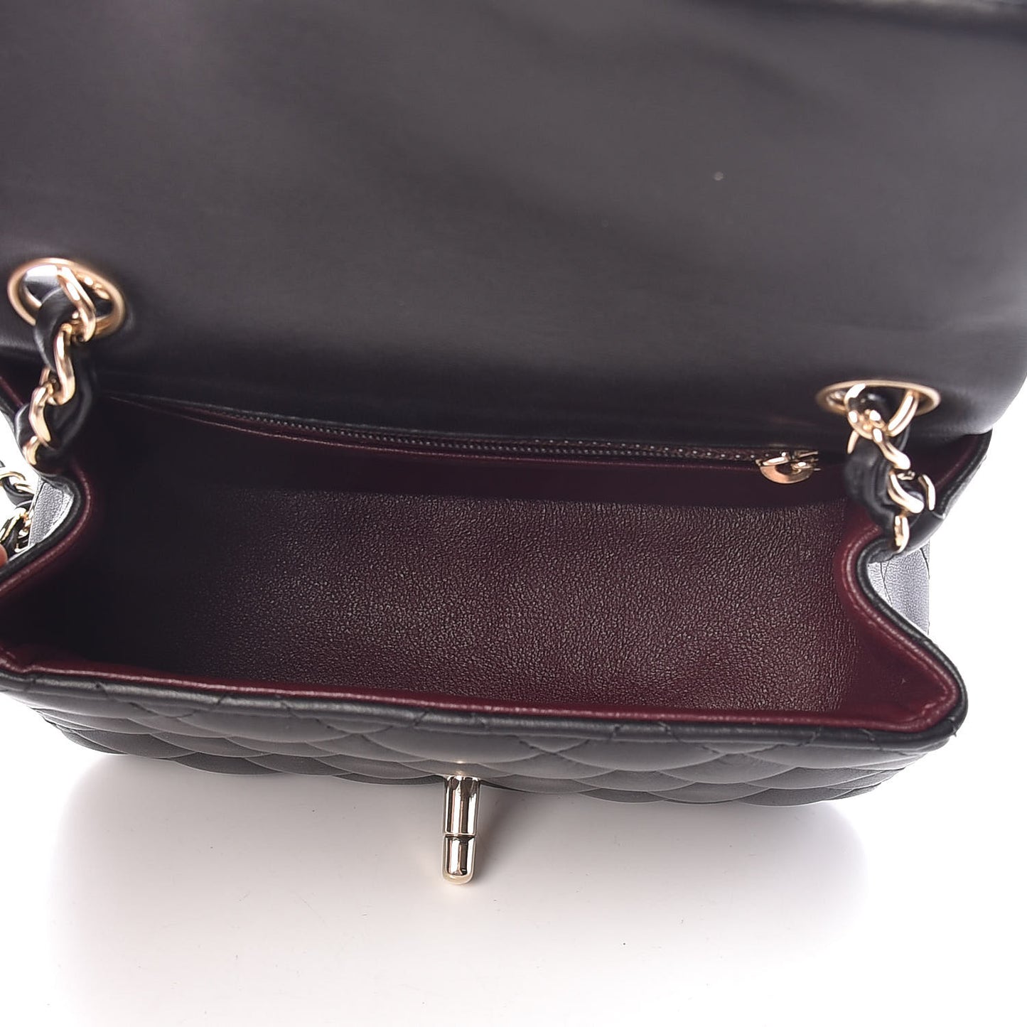 Lambskin Quilted Mini Square Flap Black