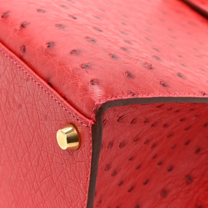 Hermes Ostrich Kelly Sellier 32 Rouge Vif 14 of 16