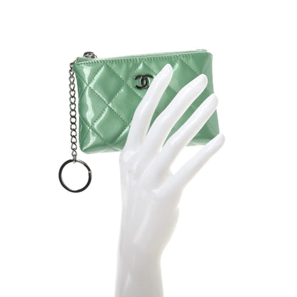 Chanel Patent Quilted Key Holder Case Green 2 of 7