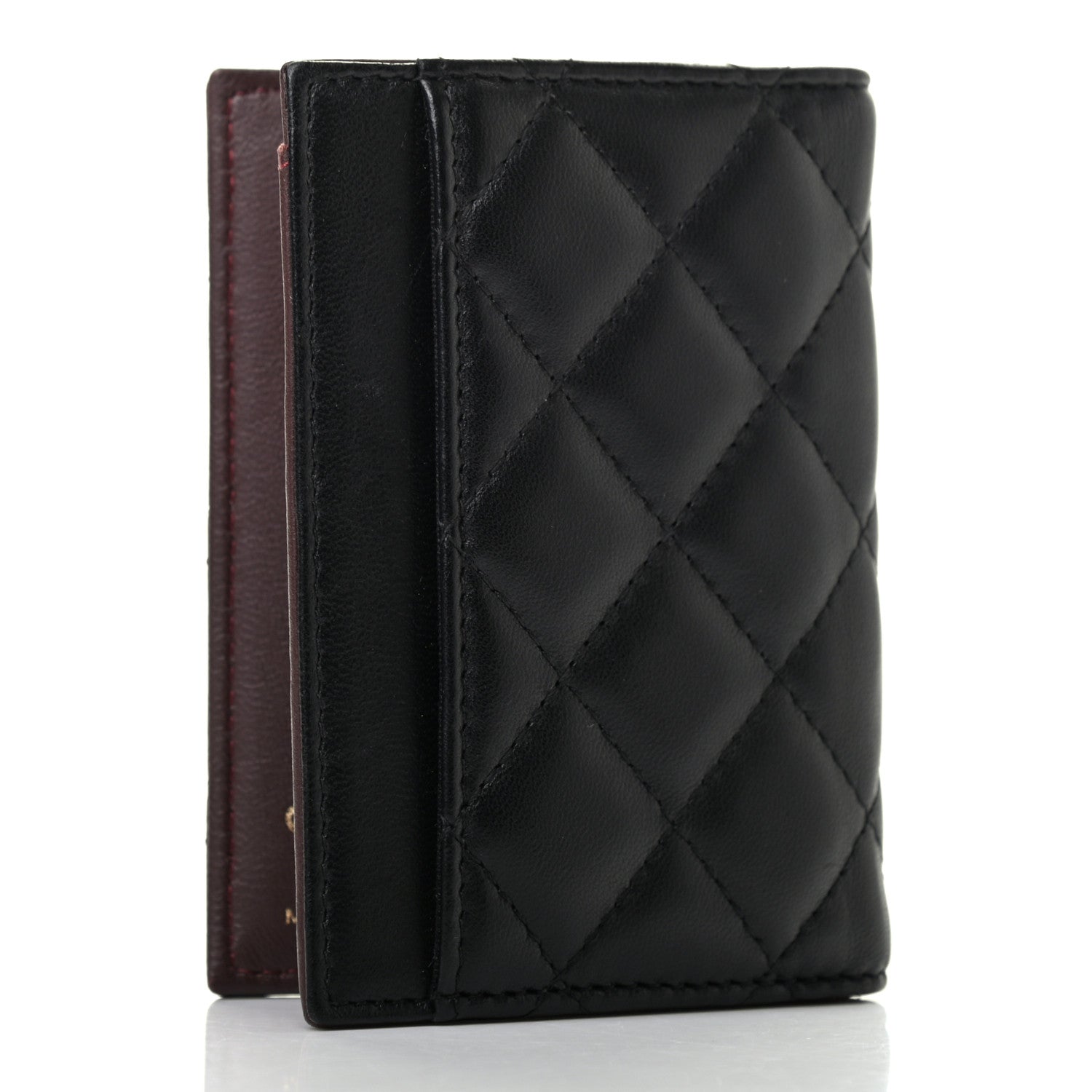 Chanel Lambskin Quilted Card Holder Wallet Black 3 of 7