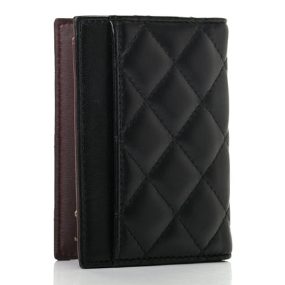 Chanel Lambskin Quilted Card Holder Wallet Black 3 of 7